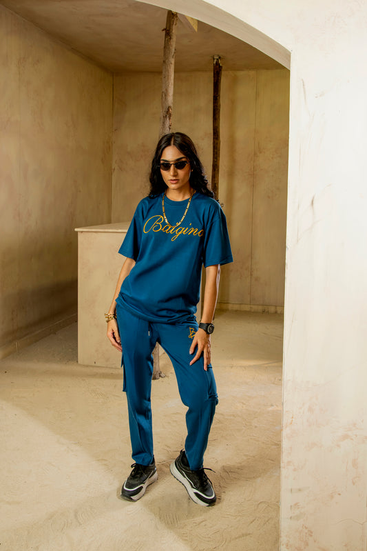 Sailor Blue, Pure Cotton Co-ord Set - F