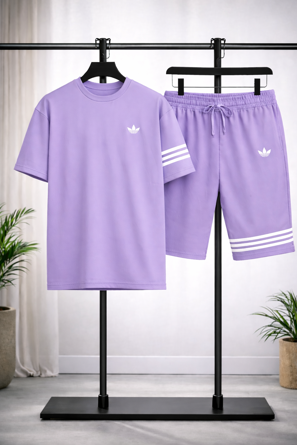 ADI Purple Shorts Dri-Fit Tracksuit