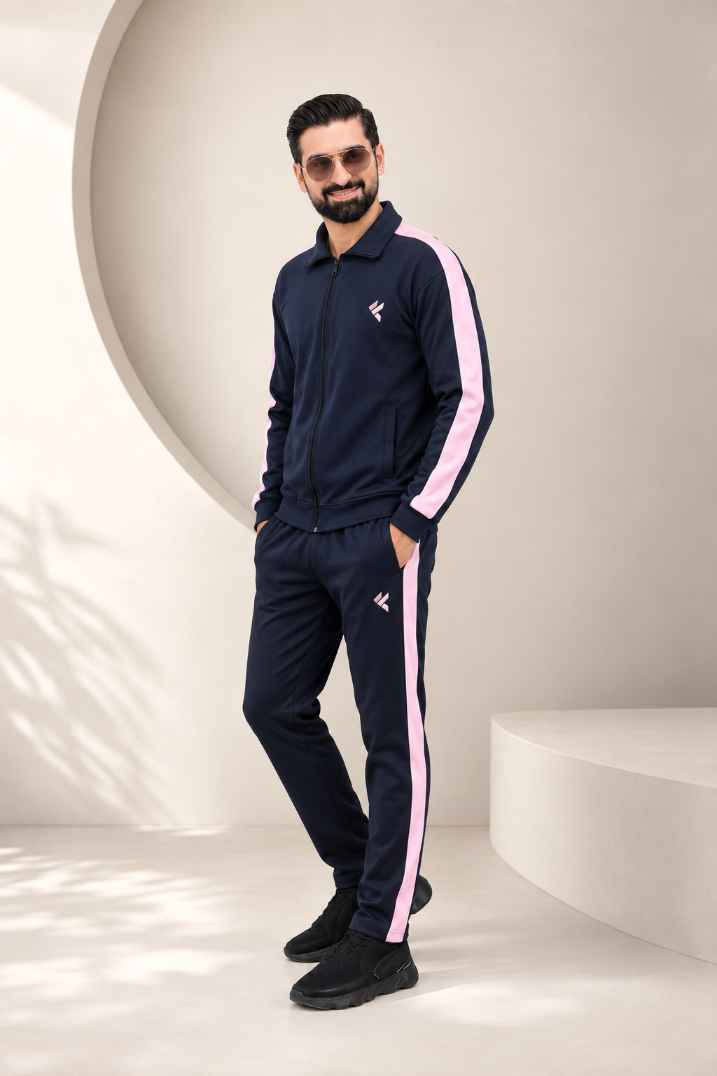 KF Blue & Pink Full Sleeves Winter Tracksuit