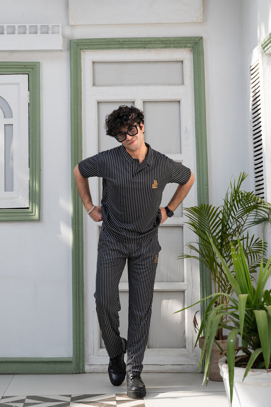 Baigino Black Streak Co-ord Set