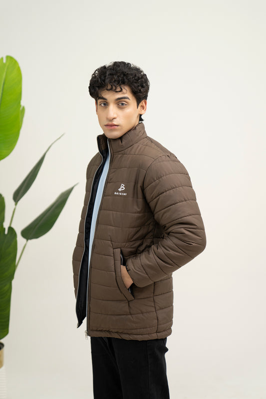 Brown Full Sleeves Puffer Jacket