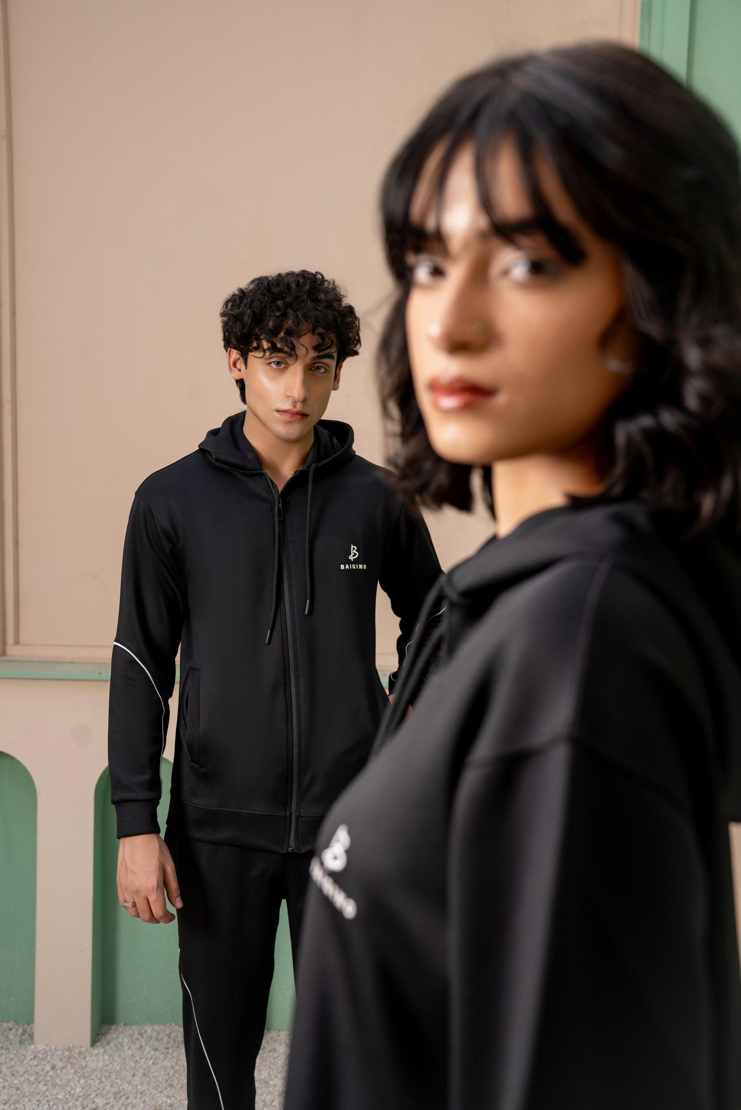 Black Momentum Tracksuit | Imported Scuba Fabric | 4-Way Stretch - F