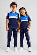 ADI Sky Blue White & Navy Blue Kids Dri-Fit Tracksuit