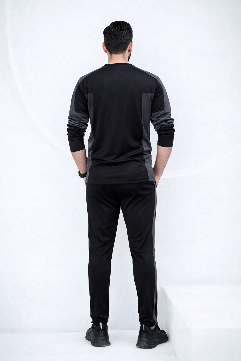 NIK Black & Gray Full Sleeves Dri-Fit Tracksuit