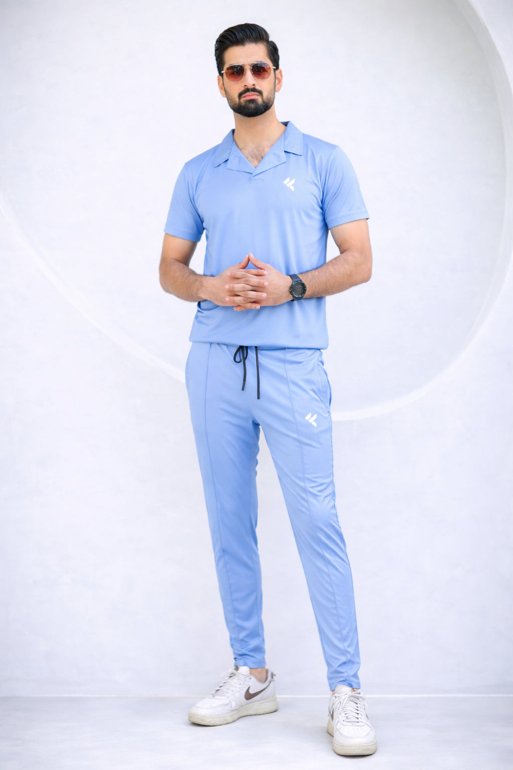 KF Sky Blue With Collar Style Dri-Fit Tracksuit