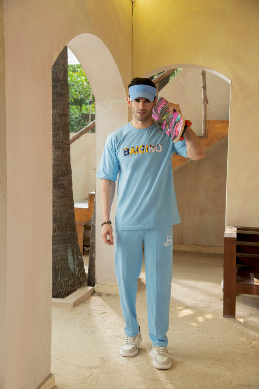 Airy Sky Blue, 100% Cotton Co-ord Set