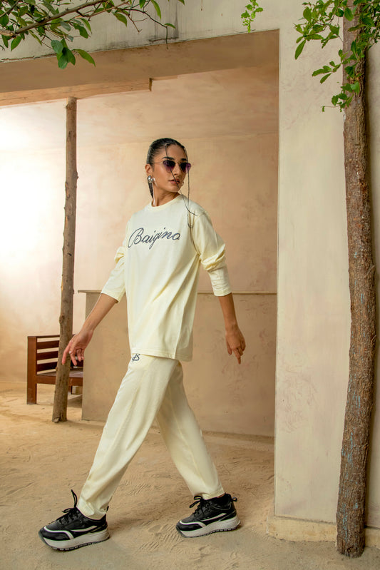 Sweet Corn, 100% Cotton Full Sleeves Co-ord Set - F