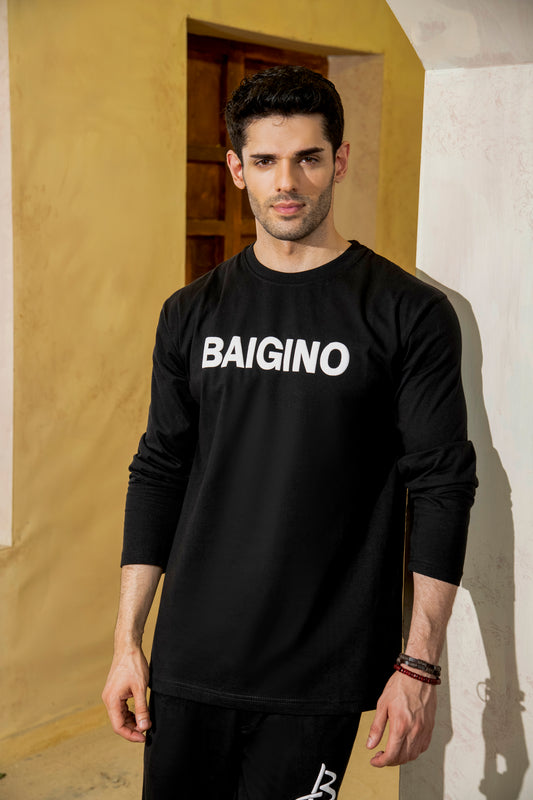Jet Black, 100% Cotton Full Sleeves Co-ord Set