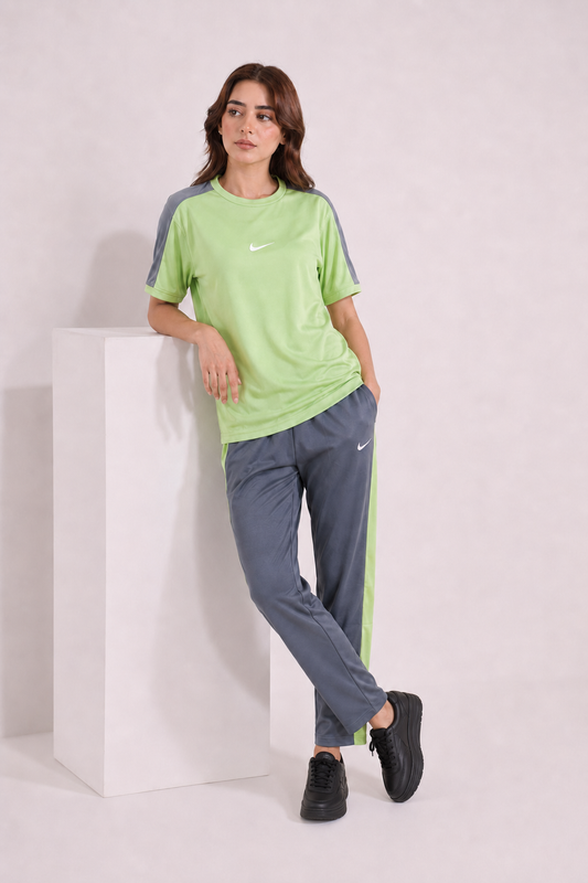 Nik Pastel Lime and Gray  Dri-Fit Tracksuit -F