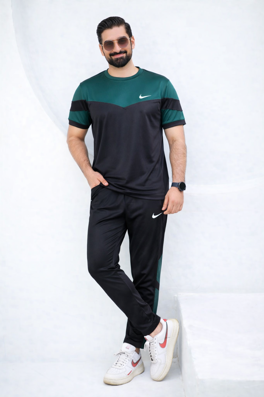 Nik Green & Black Ultra Soft Dri-Fit Tracksuit