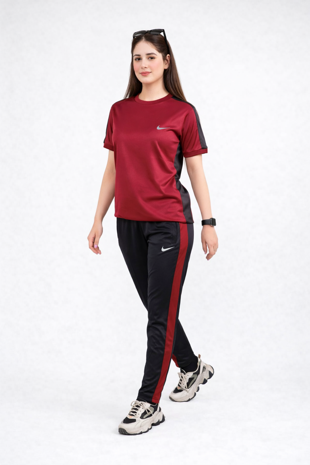 Nik Maroon & Black Dri-Fit Tracksuit - F