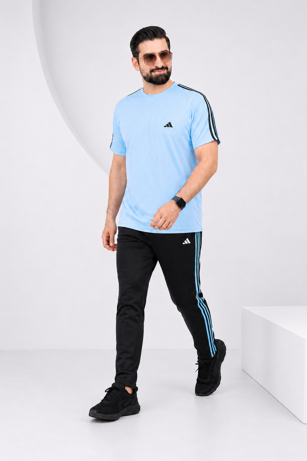 Adi Ice Blue and black Dri-Fit Tracksuit