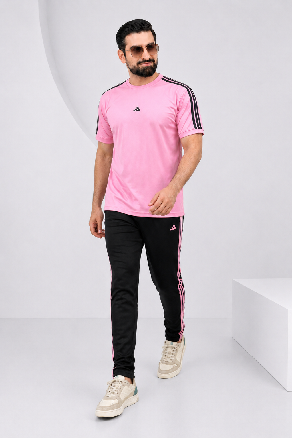Adi Pink and Black Ultra Soft Dri-Fit Tracksuit