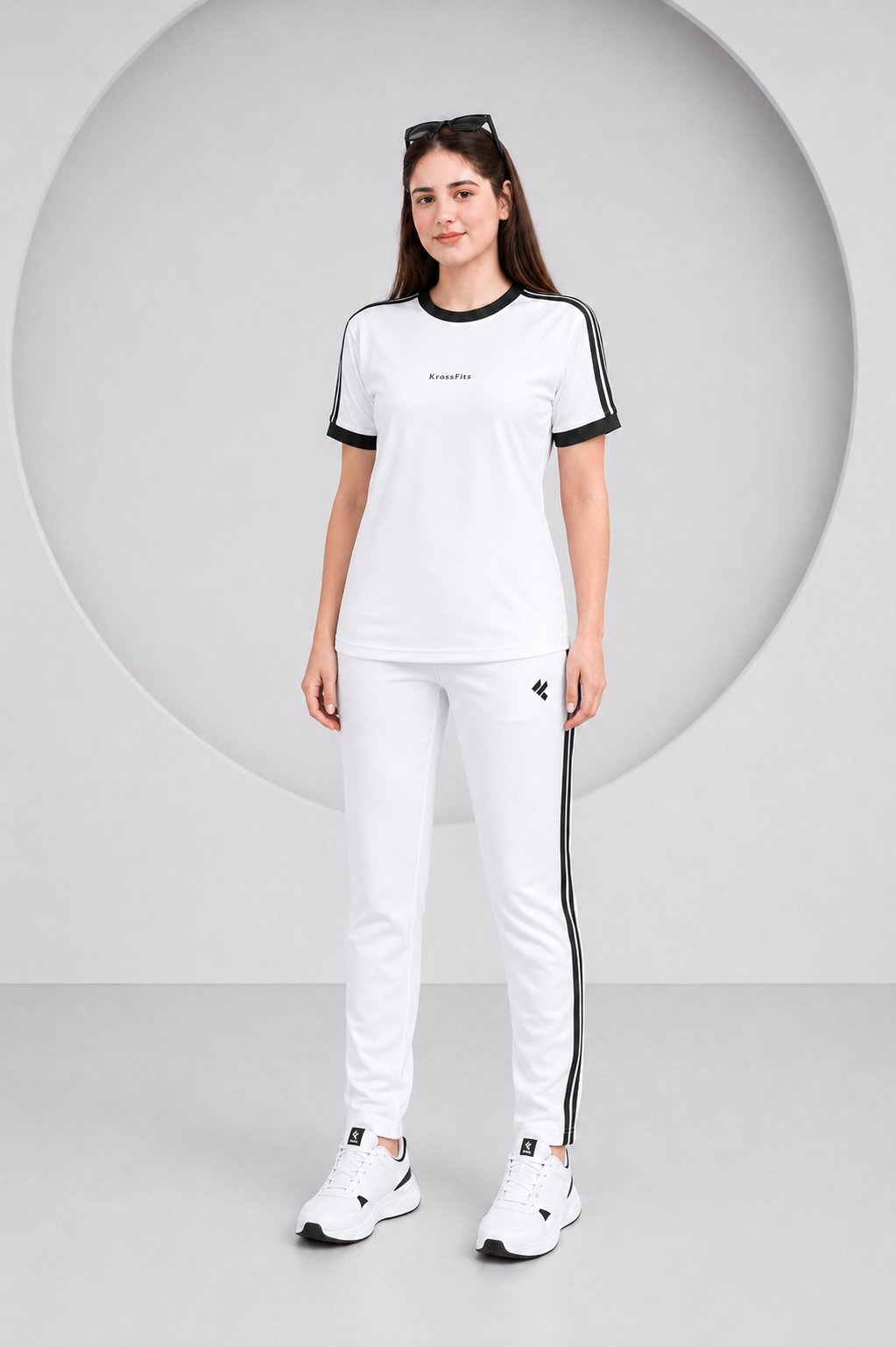 KF White with Black stripes Ultra Soft Dri-Fit Tracksuit - F