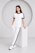 KF White with Black stripes Ultra Soft Dri-Fit Tracksuit - F