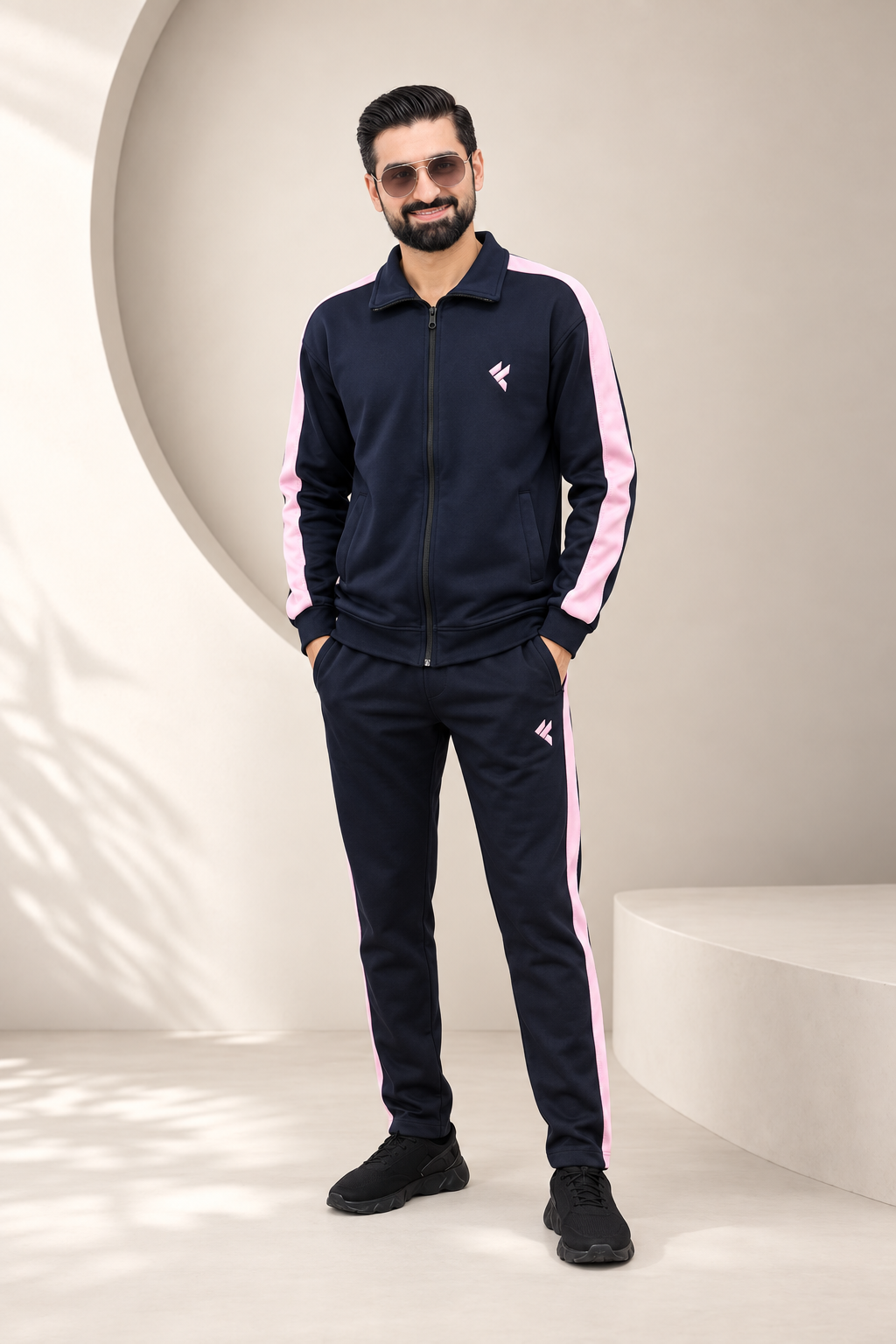 KF Blue & Pink Full Sleeves Winter Tracksuit