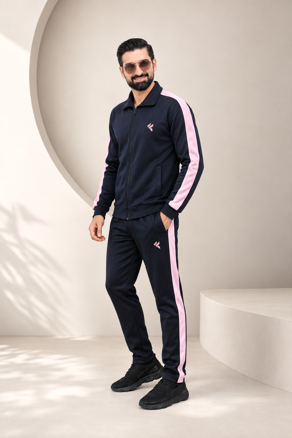 KF Blue & Pink Full Sleeves Winter Tracksuit