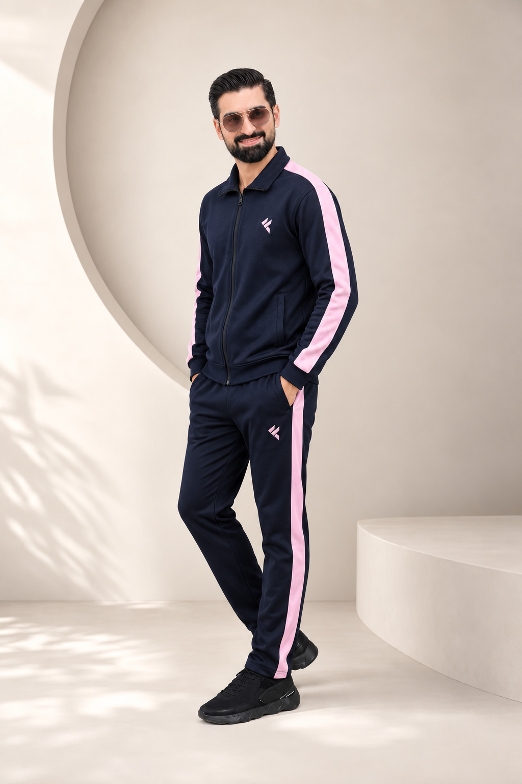 KF Blue & Pink Full Sleeves Winter Tracksuit