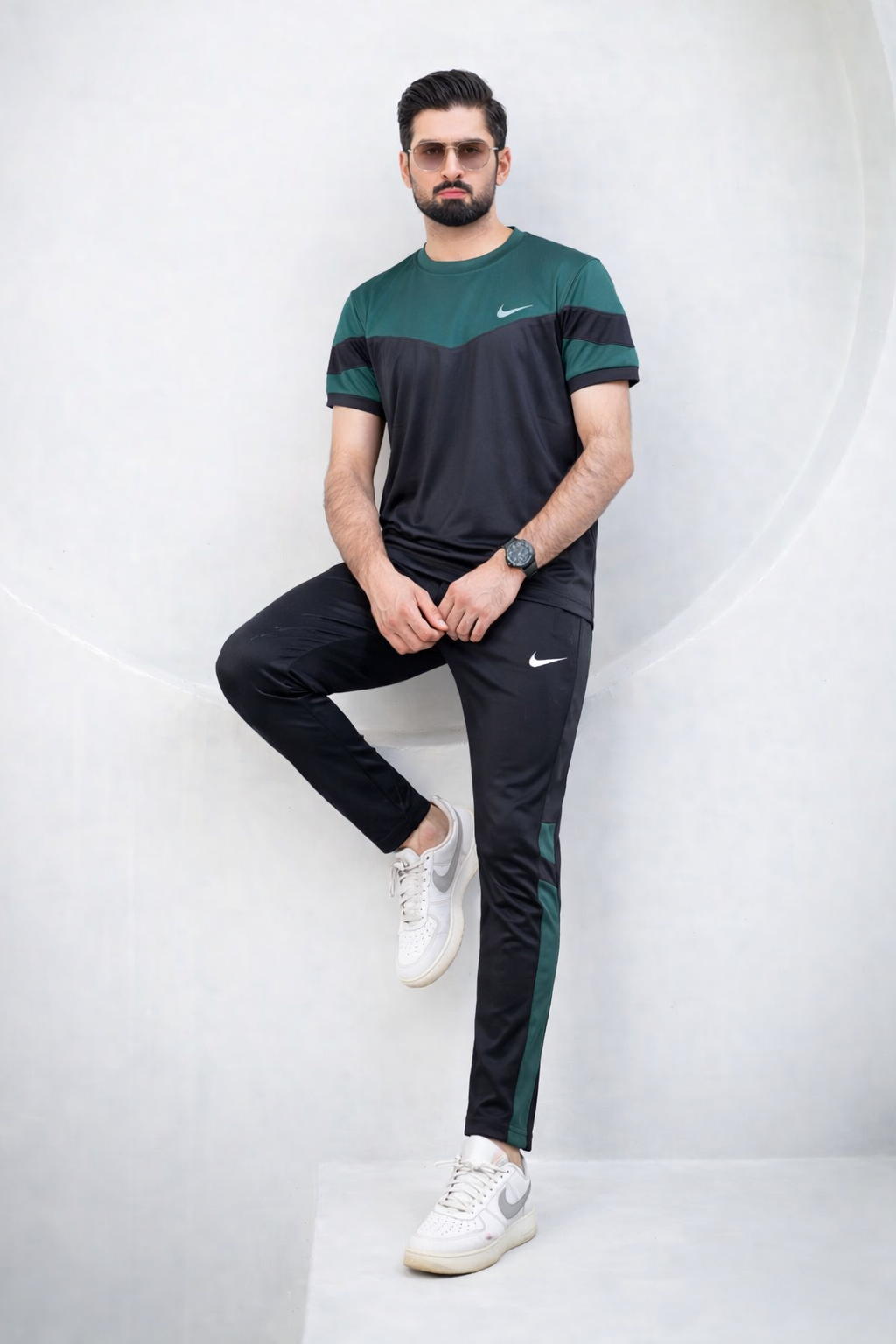 Nik Green & Black Ultra Soft Dri-Fit Tracksuit