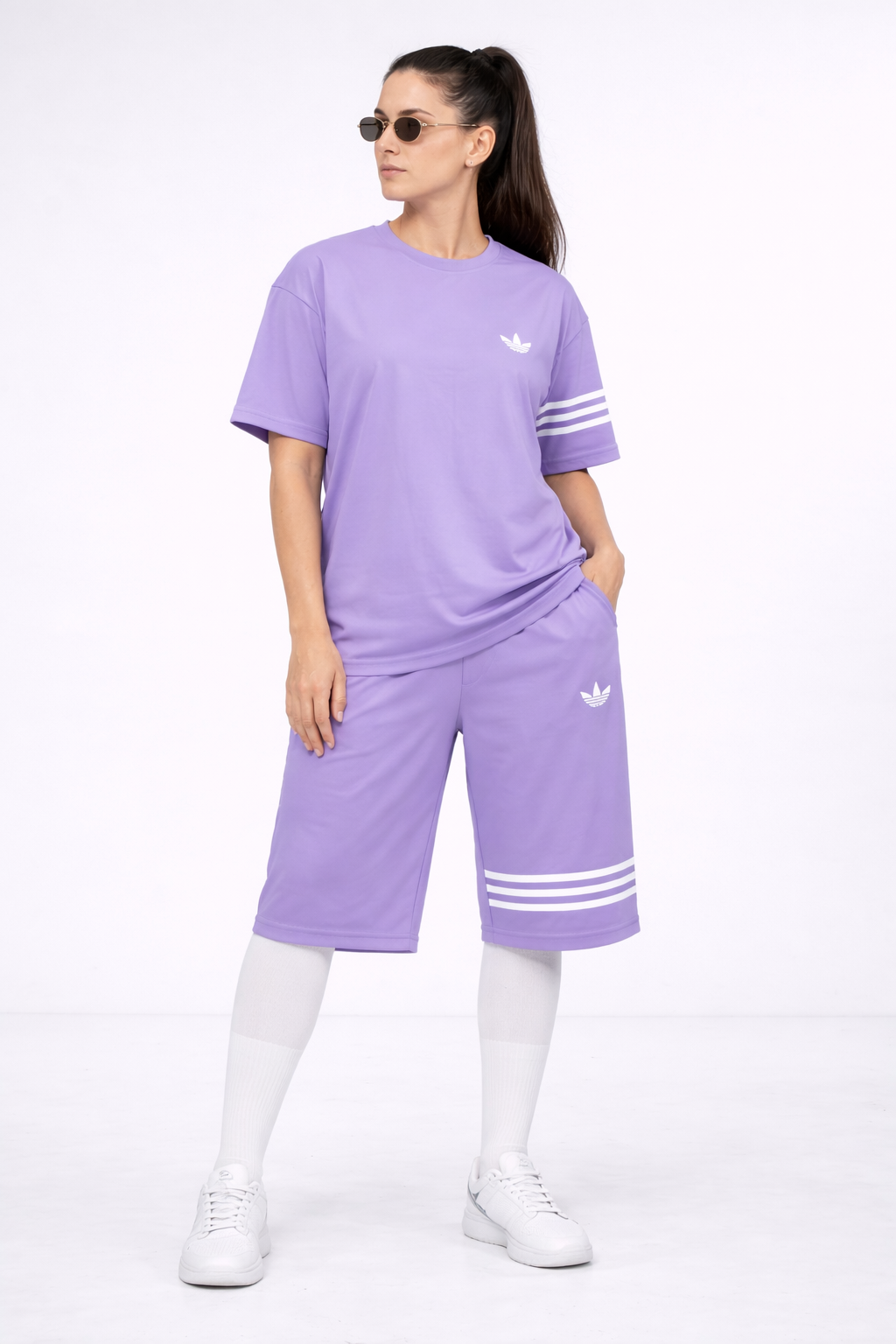 ADI Purple Shorts Dri-Fit Tracksuit - F