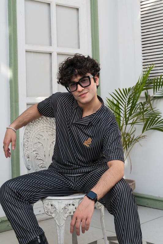 Baigino Black Streak Co-ord Set