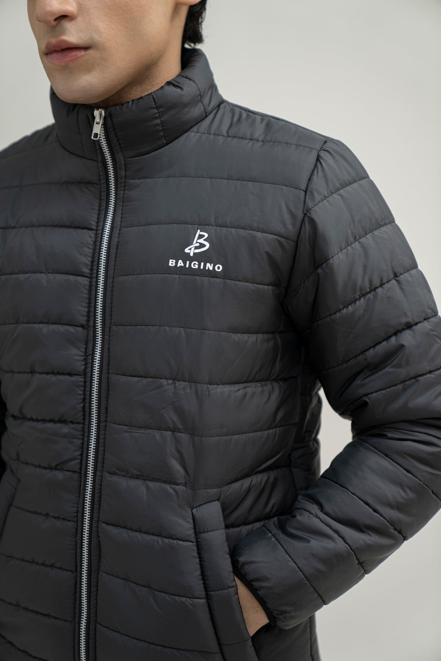 Black Full Sleeves Puffer Jacket