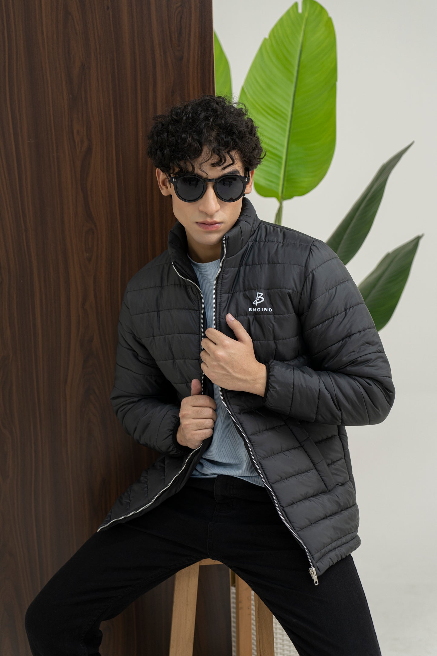 Black Full Sleeves Puffer Jacket