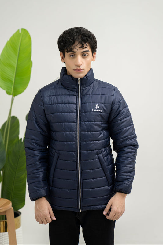 Blue Full Sleeves Puffer Jacket