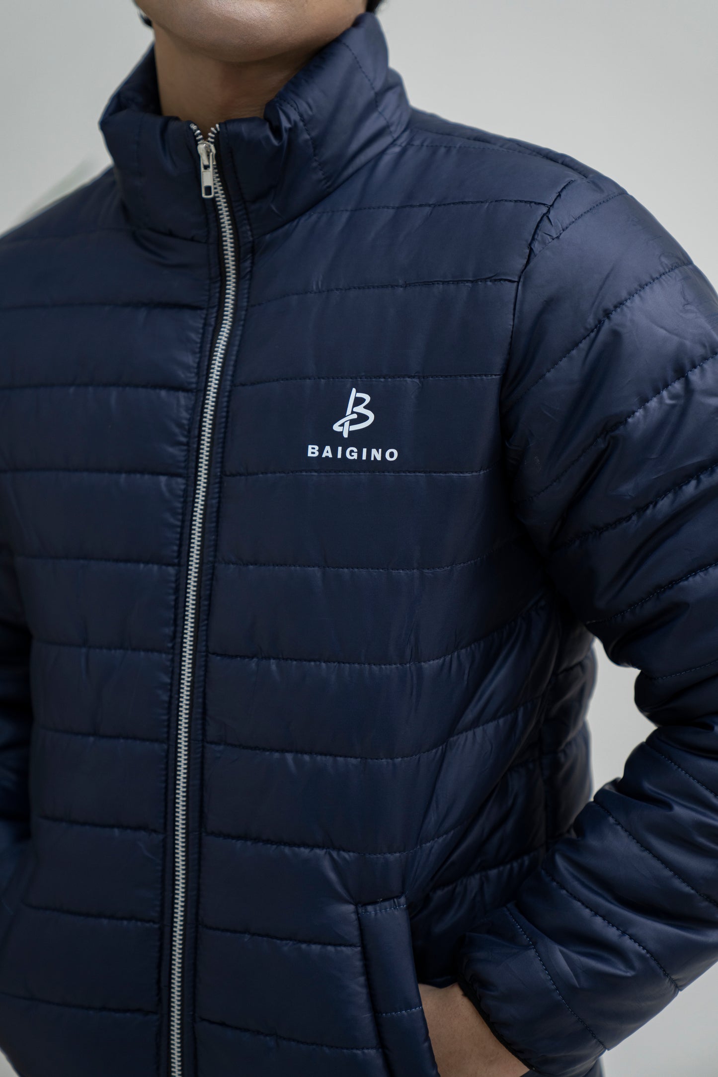 Blue Full Sleeves Puffer Jacket