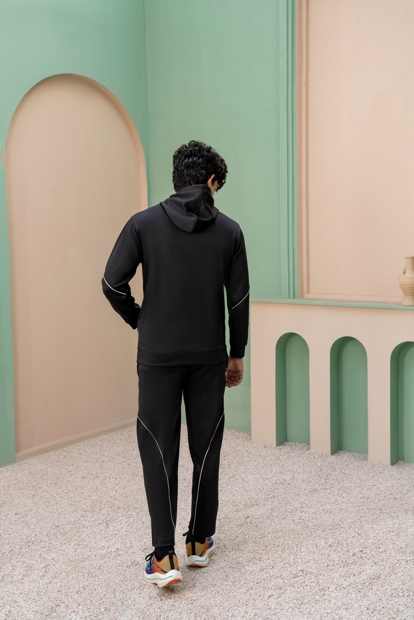 Black Momentum Tracksuit | Imported Scuba Fabric | 4-Way Stretch