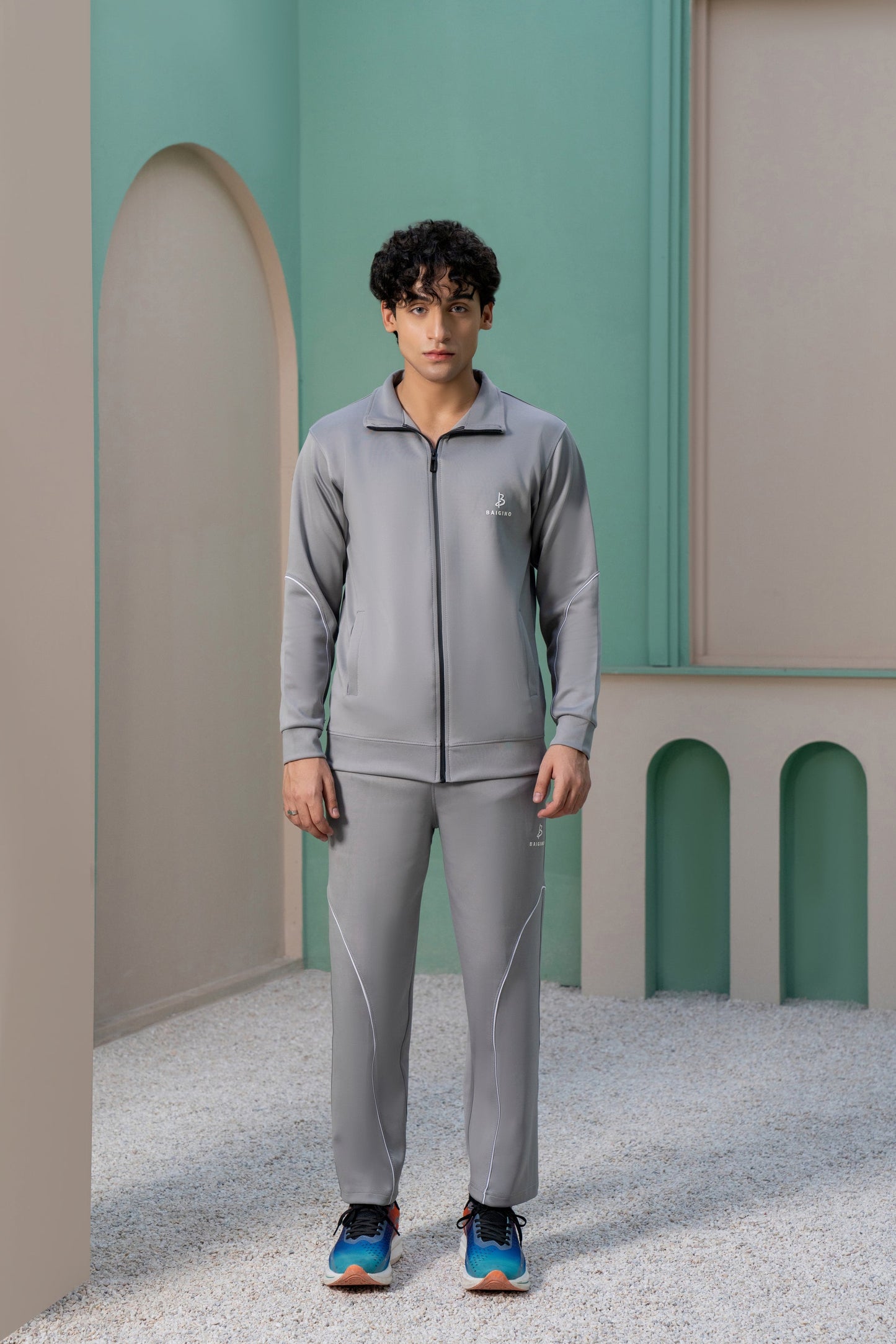 Gray Momentum Tracksuit | Imported Scuba Fabric | 4-Way Stretch