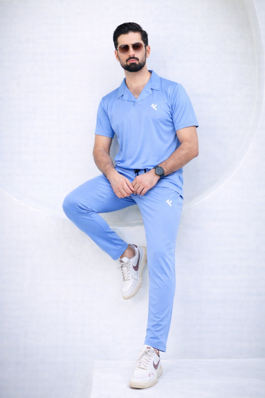 KF Sky Blue With Collar Style Dri-Fit Tracksuit