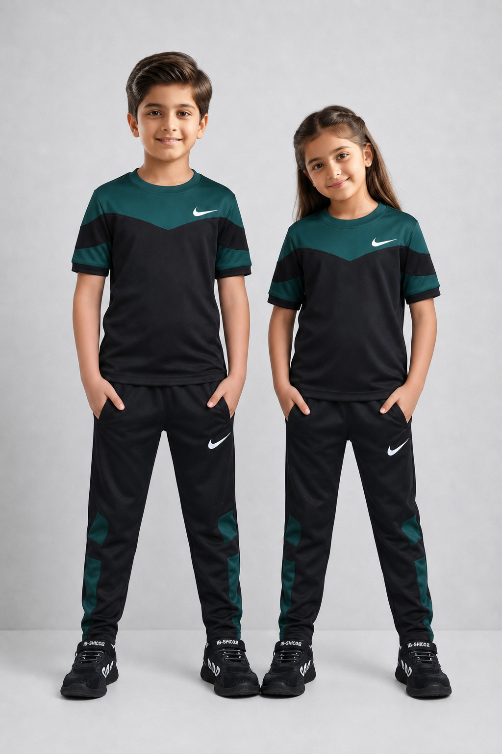Nik Green & Black Kids Dri-Fit Tracksuit