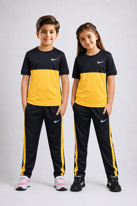 NIK Black & Yellow Kids Dri-Fit Tracksuit