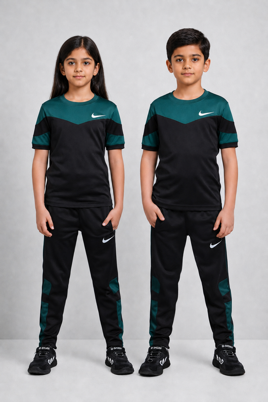Nik Green & Black Kids Dri-Fit Tracksuit