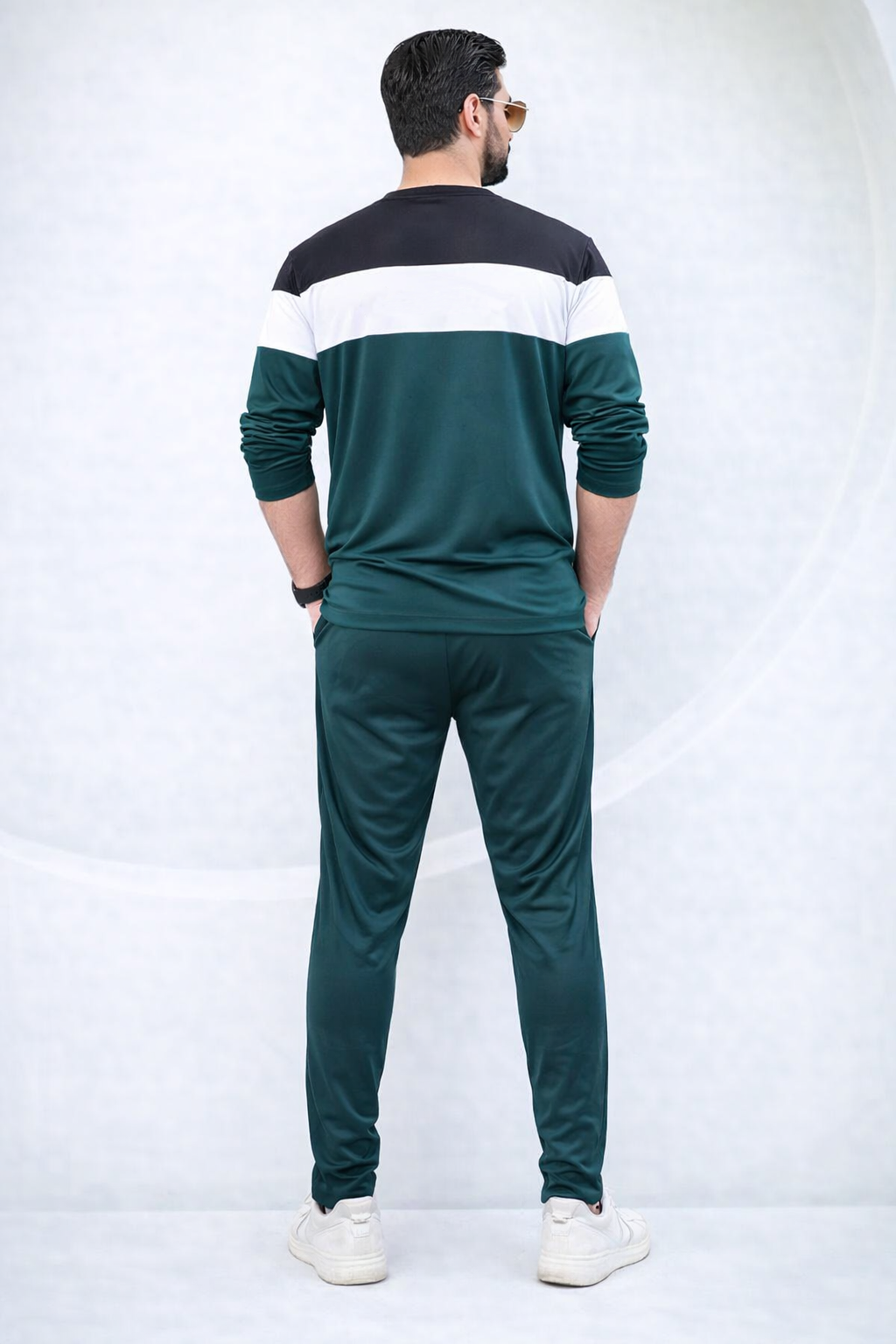 KF Black White & Green Full Sleeves Dri-Fit Tracksuit – product image 4