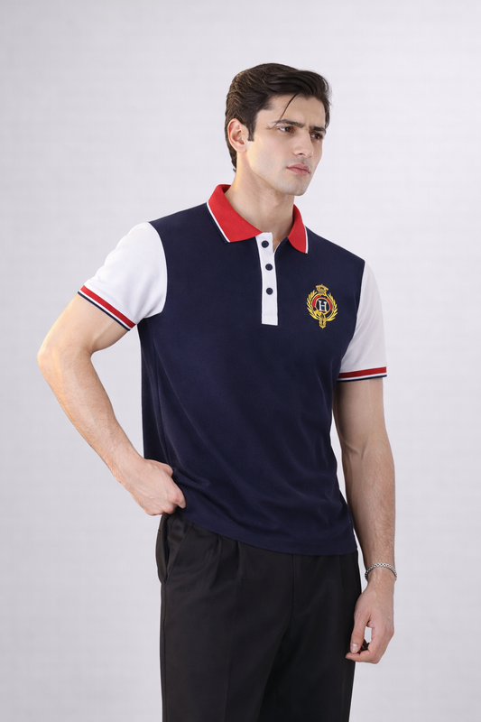 HACKT Navy Blue Polo Shirt