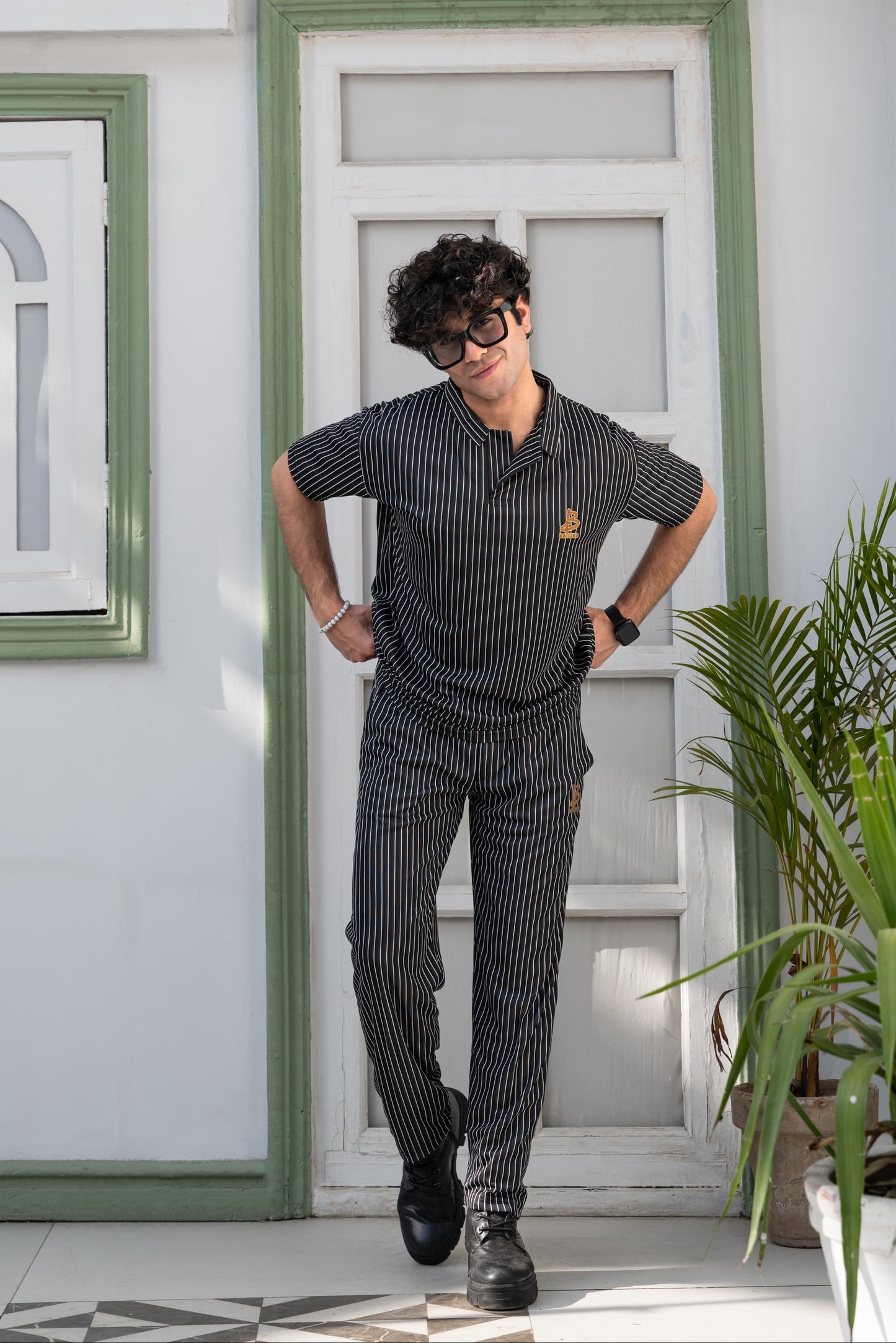Baigino Black Streak Co-ord Set
