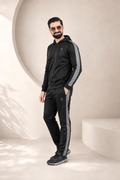KF Black & Gray Full Sleeves Winter Tracksuit