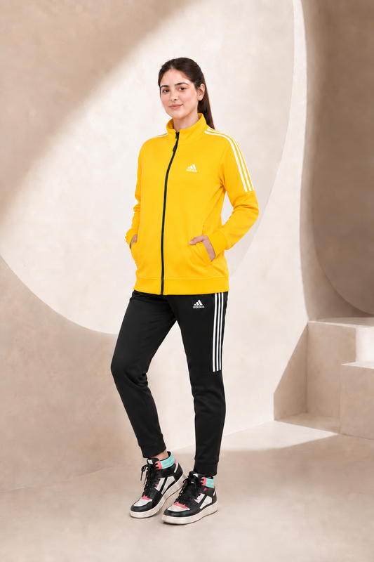 ADI Yellow Full Sleeves Winter Tracksuit - Female — front view
