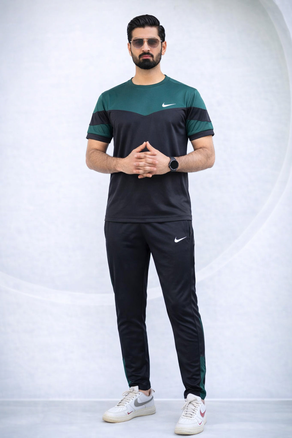 Nik Green & Black Ultra Soft Dri-Fit Tracksuit
