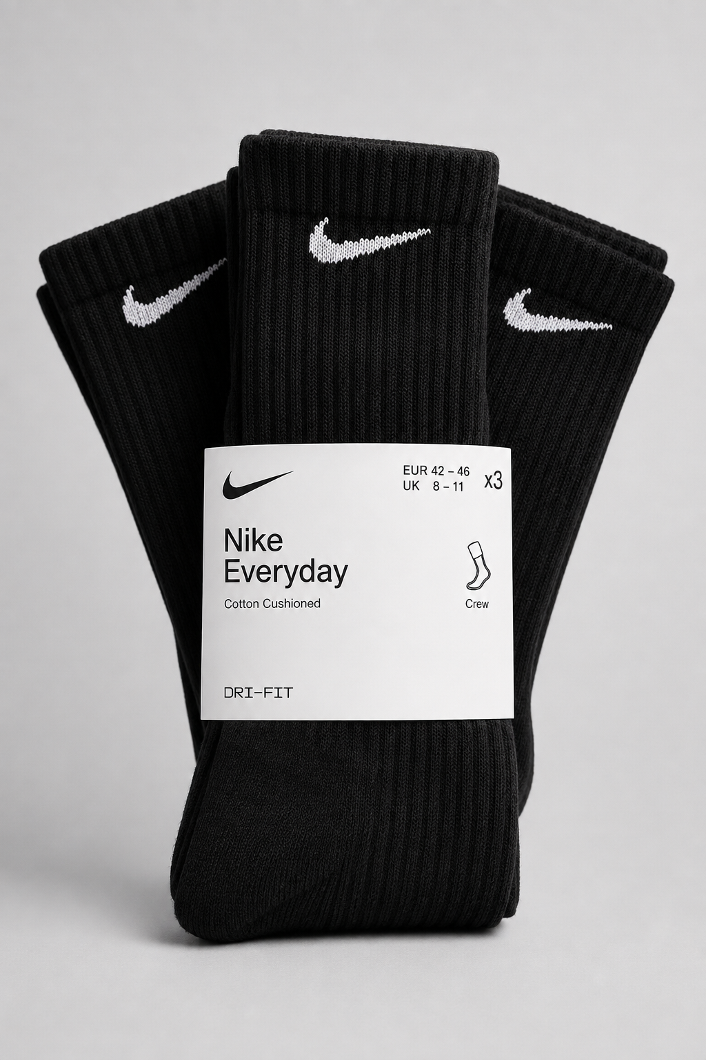 Black crew socks pack of 3 - image 5